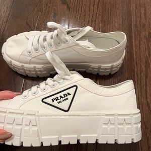 Prada Double Wheel Nylon Gabardine Sneakers